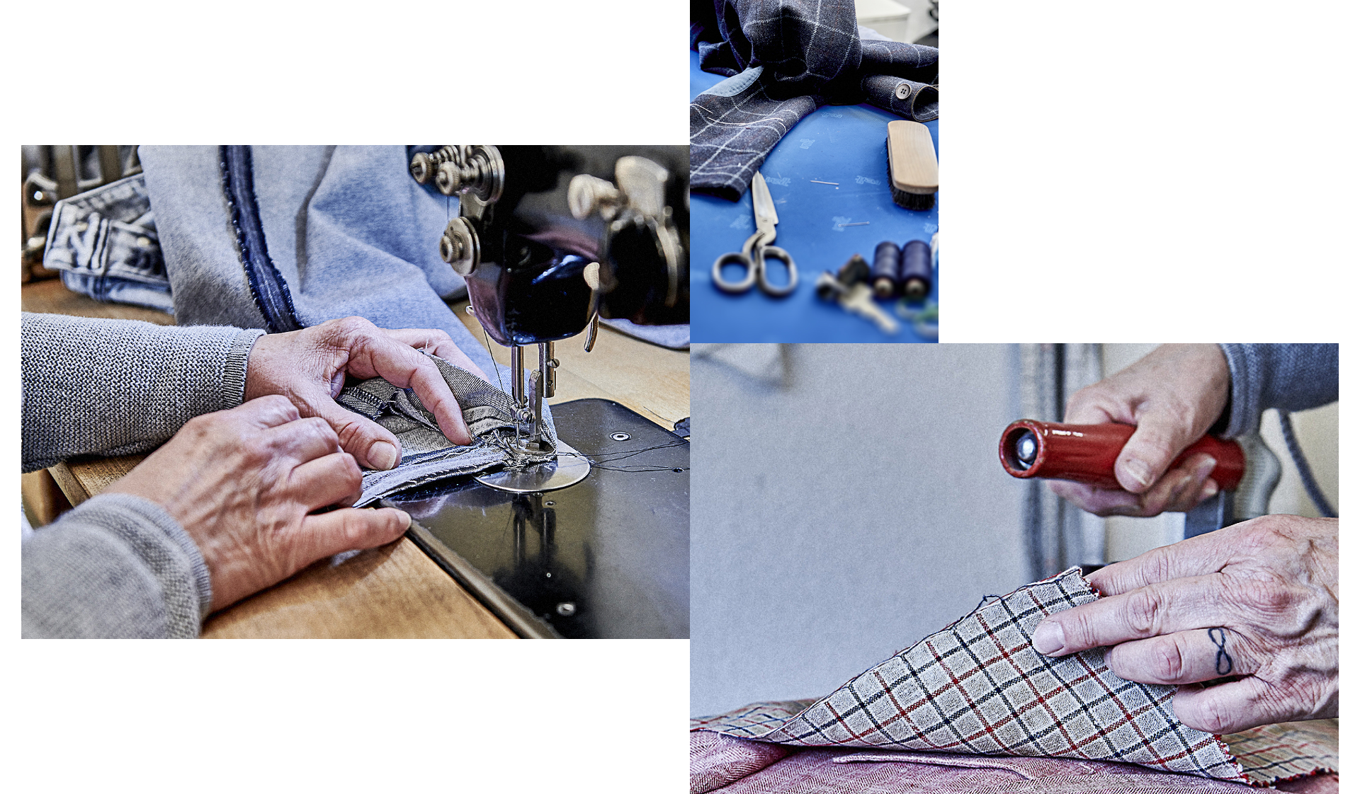 Präzise Änderungsarbeiten an hochwertiger Herrenbekleidung im hauseigenen Atelier von Felbinger Herrenausstatter