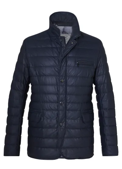 edle blaue Lederjacke von Heinz Bauer