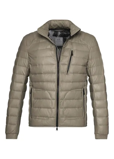 edle graue Lederjacke von Heinz Bauer