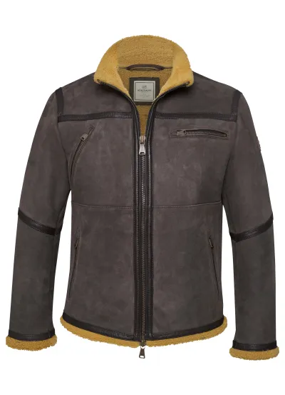 edle braune Lederjacke von Heinz Bauer