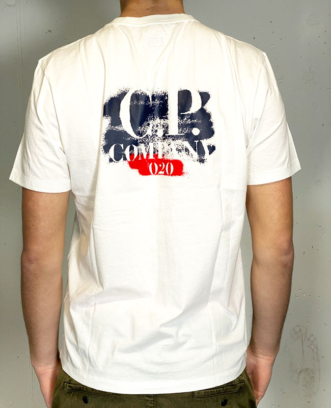 CP Company T-Shirt Baumwolle Logo Print halbarm weiß